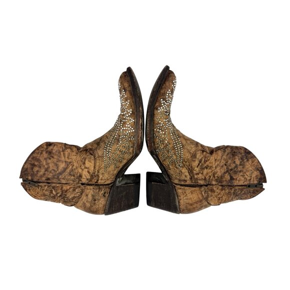 Size 7.5 Old Gringo Eagle Swarovski Crystals Snip Toe Ankle Cowboy Cowgirl Boots - Picture 5 of 14